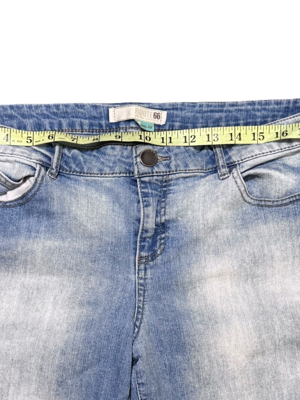 Route 66 Classic Fit Light Wash Denim Blue Jean Shorts Cotton Polyester Women 14 - Picture 11 of 17